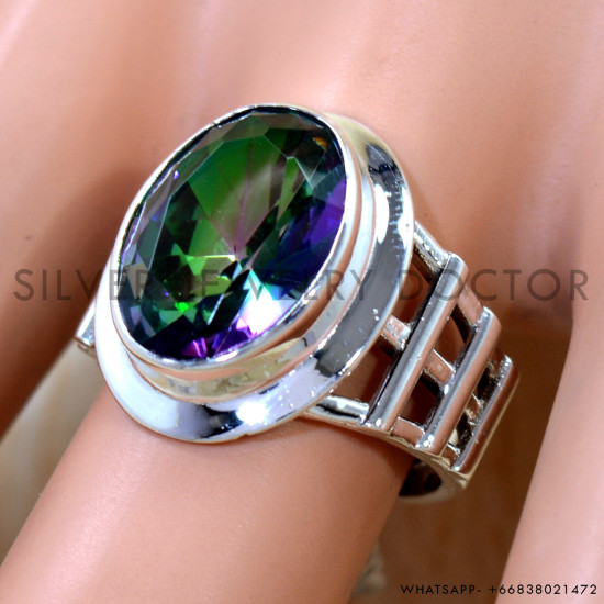 Mystic Topaz 925 Sterling Silver Ring (SJWR-3296)