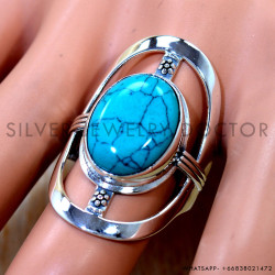 Turquoise 925 Sterling Silver Ring (SJWR-3300)