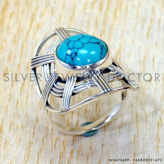 Turquoise 925 Sterling Silver Ring (SJWR-3303)
