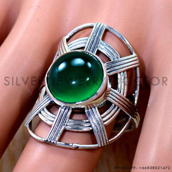Malachite 925 Sterling Silver Ring (SJWR-3305)