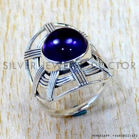 Amethyst 925 Sterling Silver Ring (SJWR-3307)