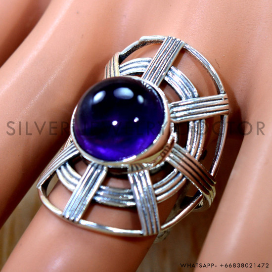 Amethyst 925 Sterling Silver Ring (SJWR-3307)