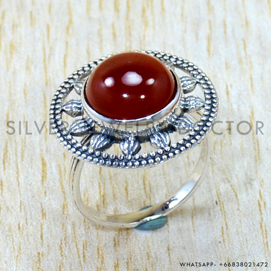 Carnelian 925 Sterling Silver Ring (SJWR-3309)
