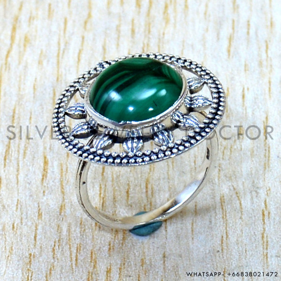 Malachite 925 Sterling Silver Ring (SJWR-3310)