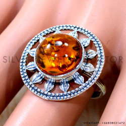 Amber 925 Sterling Silver Ring (SJWR-3312)