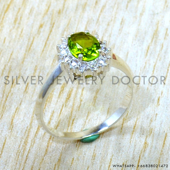 Peridot 925 Sterling Silver Ring (SJWR-3324)