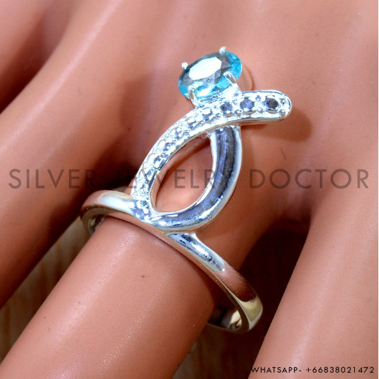 Blue Topaz 925 Sterling Silver Ring (SJWR-3325) Blue Topaz 925 Sterling Silver Ring (SJWR-3325)