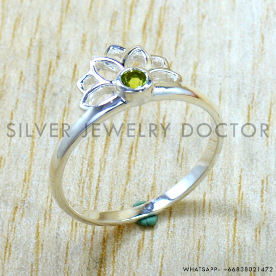 Peridot 925 Sterling Silver Ring (SJWR-3330)