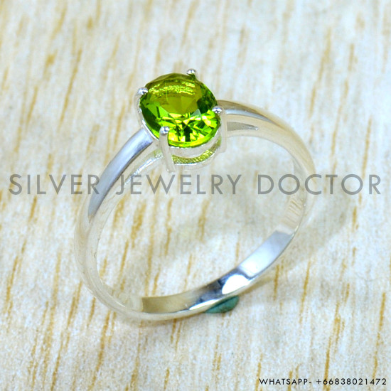 Peridot 925 Sterling Silver Ring (SJWR-3331)