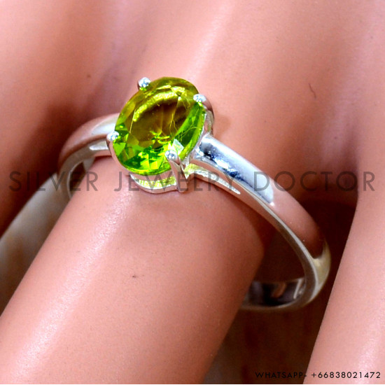 Peridot 925 Sterling Silver Ring (SJWR-3331)