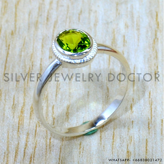 Peridot 925 Sterling Silver Ring (SJWR-3332)