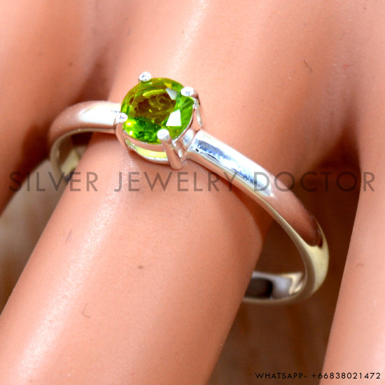 Peridot 925 Sterling Silver Ring (SJWR-3333)