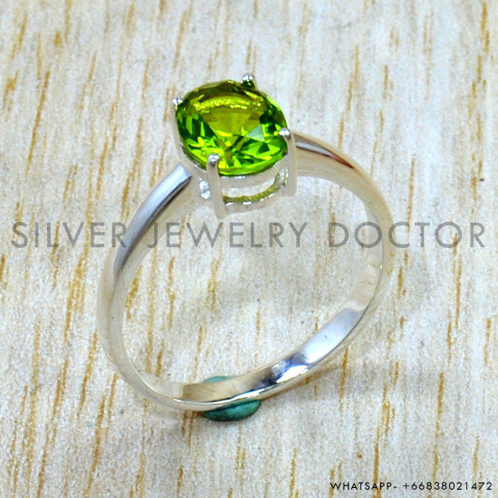 Peridot 925 Sterling Silver Ring (SJWR-3334)