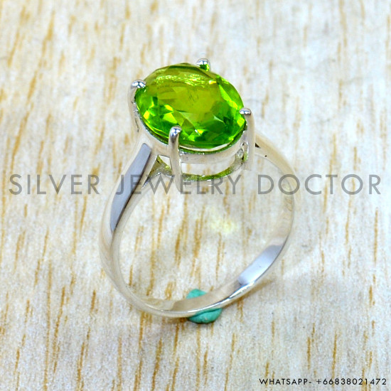 Peridot 925 Sterling Silver Ring (SJWR-3335)