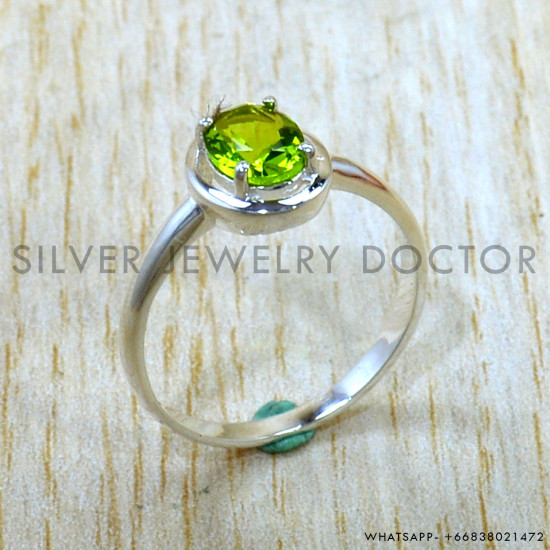 Peridot 925 Sterling Silver Ring (SJWR-3336)