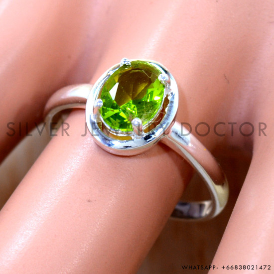Peridot 925 Sterling Silver Ring (SJWR-3336)