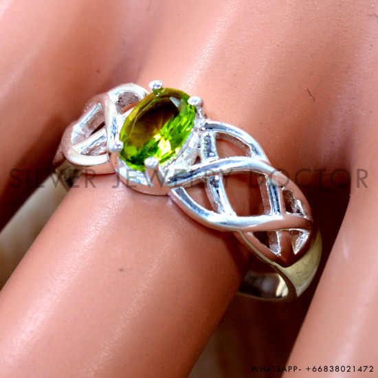 Peridot 925 Sterling Silver Ring (SJWR-3337)