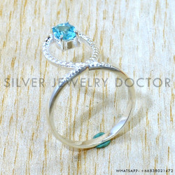 Blue Topaz 925 Sterling Silver Ring (SJWR-3339)