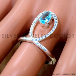 Blue Topaz 925 Sterling Silver Ring (SJWR-3339)