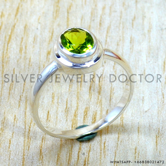 Peridot 925 Sterling Silver Ring (SJWR-3342)