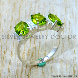 Peridot 925 Sterling Silver Ring (SJWR-3345)