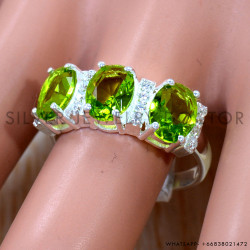 Peridot 925 Sterling Silver Ring (SJWR-3345)
