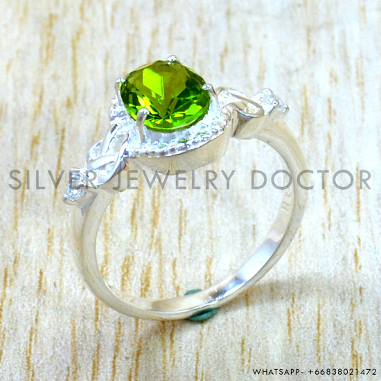 Peridot 925 Sterling Silver Ring (SJWR-3348)