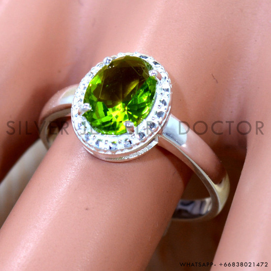 Peridot 925 Sterling Silver Ring (SJWR-3351)