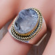 Harkimar Diamond Rough 925 Sterling Silver And Brass Ring Nice Jewelry SJWR-342