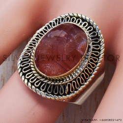 Rose Quartz 925 Sterling Silver Bangles (SJWR-351)