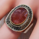 925 Sterling Silver And Brass Jewelry Carnelian Rough Gemstone Wholesale Ring SJWR-351