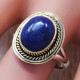 Lapis Lazuli Genuine 925 Sterling Silver And Brass Nice Silver Ring SJWR-354