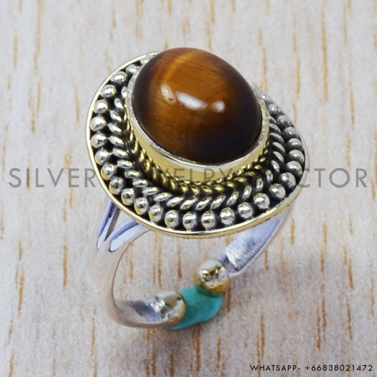 Tiger Eye 925 Sterling Silver Ring (SJWR-356) Tiger Eye 925 Sterling Silver Ring (SJWR-356)