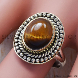 Tiger Eye 925 Sterling Silver Ring (SJWR-356)