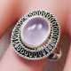 Indian Designer 925 Silver And Brass Rainbow Rose Quartz Gemstone Ring SJWR-360