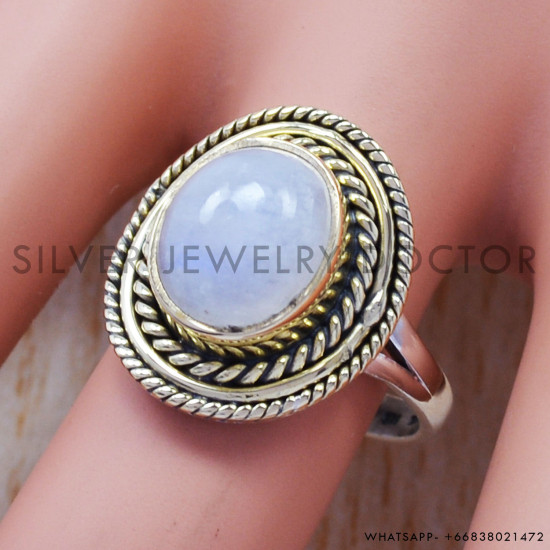Rainbow Moonstone 925 Sterling Silver Ring (SJWR-362) Rainbow Moonstone 925 Sterling Silver Ring (SJWR-362)
