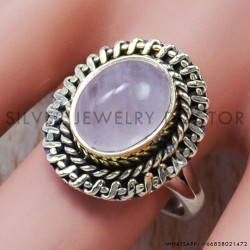 Rose Quartz 925 Sterling Silver Ring (SJWR-368)