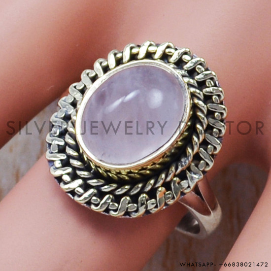 Rose Quartz 925 Sterling Silver Ring (SJWR-368) Rose Quartz 925 Sterling Silver Ring (SJWR-368)