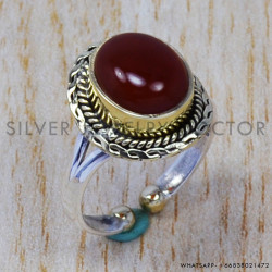 Red Onyx 925 Sterling Silver Ring (SJWR-371) Red Onyx 925 Sterling Silver Ring (SJWR-371)