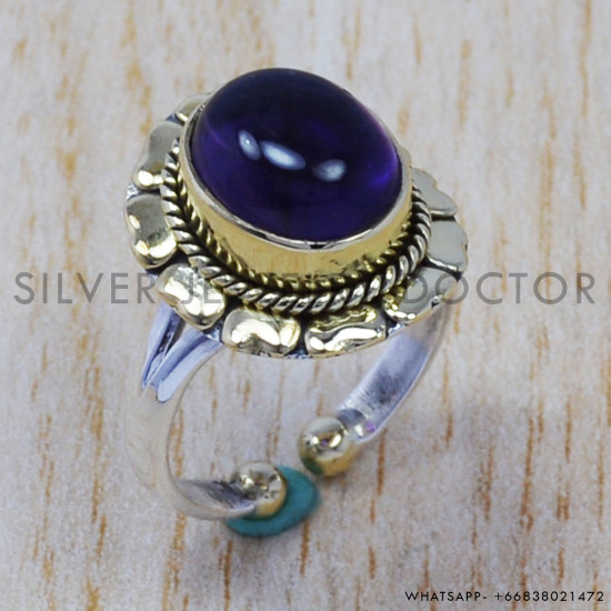 Amethyst 925 Sterling Silver Ring (SJWR-375)