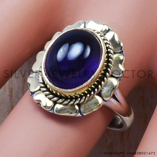Amethyst 925 Sterling Silver Ring (SJWR-375)