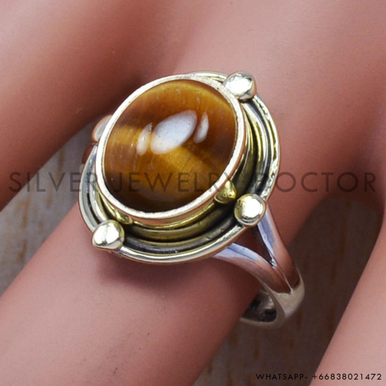 Tiger Eye 925 Sterling Silver Ring (SJWR-379) Tiger Eye 925 Sterling Silver Ring (SJWR-379)