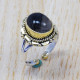 925 Silver And Brass Black Rutile Gemstone Jewelry Factory Direct Ring SJWR-380