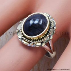 Black Rutile 925 Sterling Silver Ring (SJWR-380)