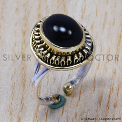 Black Onyx 925 Sterling Silver Ring (SJWR-381)