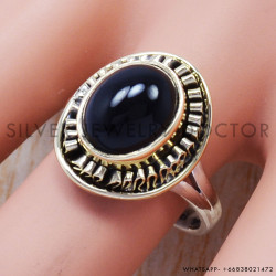 Black Onyx 925 Sterling Silver Ring (SJWR-381)