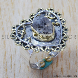 Genuine 925 Sterling Silver And Brass Rough Harkimar Diamond Wholesale Rings SJWR-390 Genuine 925 Sterling Silver And Brass Rough Harkimar Diamond Wholesale Rings SJWR-390
