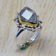 925 Sterling Silver And Brass Jewelry Beautiful Rough Harkimar Diamond Ring SJWR-403