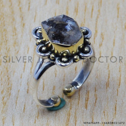 Indian Fashion 925 Sterling Silver Brass Jewelry Wholesale Rough Harkimar Diamond Rings SJWR-412 Indian Fashion 925 Sterling Silver Brass Jewelry Wholesale Rough Harkimar Diamond Rings SJWR-412