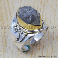 Beautiful Rough Harkimar Diamond 925 Sterling Silver And Brass Jewelry Magnificent Rings SJWR-418 Beautiful Rough Harkimar Diamond 925 Sterling Silver And Brass Jewelry Magnificent Rings SJWR-418